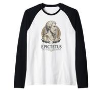 Epitteto Stoico Filosofo Antico Greco Saggezza Ritratto Maglia con Maniche Raglan