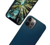 eplanita Cover Eco Compatibile con iPhone 12 Pro Max, Custodia in Fibra Vegetale, Protezione Antiurto, Resistente e Sostenibile (per iPhone 12 Pro Max, Blu Scuro)