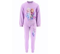 eplusm Disney Frozen Elsa e Anna - Tuta da jogging con cappuccio, per ragazza, calda, invernale, pantaloni da jogging, regina di ghiaccio, taglia 104-128 cm, Lilla, 110