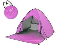 Eplze Tenda da Spiaggia per Esterni, Portatile, con Protezione Solare per 2 o 3 Persone, Apertura Istantanea Pop-up (Rosa)