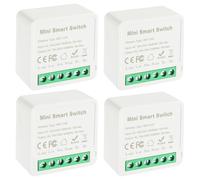 EPLZON 1 vie Modulo interruttore della luce intelligente, WLAN Mini DIY interruttore, Tuya app Smart Modulo, compatibile con Alexa, Google Assistant, È necessario il cavo neutro (Confezione da 4)