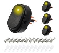 EPLZON 12V 30A SPST 3 pin 2 posizioni impermeabile LED interruttore a bilanciere per auto camion camper moto barca Marine Control (confezione da 4 pezzi,Giallo)