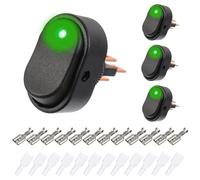 EPLZON 12V 30A SPST 3 pin 2 posizioni impermeabile LED interruttore a bilanciere per auto camion camper moto barca Marine Control (confezione da 4 pezzi,Verde)