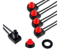EPLZON 12V Impermeabili Interruttori a Pulsante ON/OFF SPST Interruttore con cavi da 4,5'' per camper/moto/auto KP-107 (Confezione da 5 Pezzi,rosso)