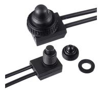 EPLZON 12V Impermeabili Interruttori a Pulsante ON/OFF SPST Interruttore con cavi da 4,5'' per camper/moto/auto KP-107 (Confezione da 2 Pezzi,nero)