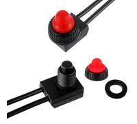 EPLZON 12V Impermeabili Interruttori a Pulsante ON/OFF SPST Interruttore con cavi da 4,5'' per camper/moto/auto KP-107 (Confezione da 2 Pezzi,rosso)