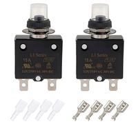 EPLZON 15A Interruttore automatico a pulsante di ripristino manuale 125/250V AC 50V DC Protezione da sovraccarico termico (confezione da 2 pezzi)