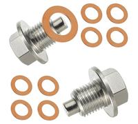EPLZON 2 Pezzi M12 x 1,25 Viti di scarico dell'olio magnetiche, Dado Di Scarico Della Coppa Magnetica, con 10 Guarnizione, per Auto, Barche e Motociclette