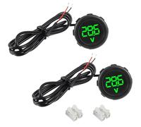 EPLZON 2 pezzi Voltmetro Digitale DC 4-100V, 3 cifre di 2 fili LED Display Waterproof Digital Display Voltmeter per Auto/Moto/Marina/Camion/Barca/Camper/Caravan (Verde)