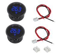 EPLZON 2 pezzi Voltmetro Digitale DC 4-100V, 3 cifre di 2 fili tester LED Display per Auto/Moto/Marina/Camion/Barca/Camper/Caravan (Blu)