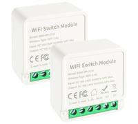 EPLZON 2 vie Modulo interruttore della luce intelligente, WLAN Mini DIY interruttore, Tuya app Smart Modulo, compatibile con Alexa, Google Assistant, È necessario il cavo neutro (Confezione da 2)