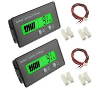EPLZON 2Pezzi Batteria capacità Monitor Gauge Meter, DC 12V 24V 36V 48V 60V 72V Universale Tester Voltmetro Monitor Batteria al Piombo, Tensione Capacità Batteria al Piombo Acido (Luce Verde)