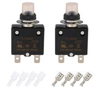 EPLZON 30A Interruttore automatico a pulsante di ripristino manuale 125/250V AC 50V DC Protezione da sovraccarico termico (confezione da 2 pezzi)