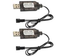 EPLZON 4,8 V Cavo di ricarica batteria, Adattatore spina SM-2 pin, utilizzato su aereo RC, carro armato RC, modello di veicolo RC, buggy car, camion, ATV, Auto da corsa(Confezione da 2)