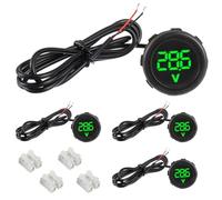 EPLZON 4 pezzi Voltmetro Digitale DC 4-100V, 3 cifre di 2 fili LED Display Waterproof Digital Display Voltmeter per Auto/Moto/Marina/Camion/Barca/Camper/Caravan (Verde)