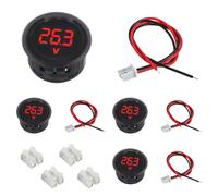 EPLZON 4 pezzi Voltmetro Digitale DC 4-100V, 3 cifre di 2 fili tester LED Display per Auto/Moto/Marina/Camion/Barca/Camper/Caravan (Rosso)