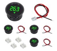 EPLZON 4 pezzi Voltmetro Digitale DC 4-100V, 3 cifre di 2 fili tester LED Display per Auto/Moto/Marina/Camion/Barca/Camper/Caravan (Verde)