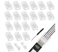 EPLZON 4 Pin 8 mm Connettore Striscia LED Connettori per Strisce LED Connettore Cavo Striscce LED Connettori Senza Saldatura LED per SMD 5050 5630 monochrom LED Strip(20Pezzi)