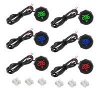 EPLZON 6 pezzi Voltmetro Digitale DC 4-100V, 3 cifre di 2 fili LED Display Waterproof Digital Display Voltmeter per Auto/Moto/Marina/Camion/Barca/Camper/Caravan (Rosso & Blu & Verde)