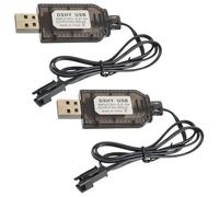 EPLZON 6 V Cavo di ricarica batteria, Adattatore spina SM-2 pin, utilizzato su aereo RC, carro armato RC, modello di veicolo RC, buggy car, camion, barca (Confezione da 2)