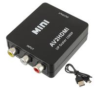 EPLZON Convertitore RCA a HDMI, Adattatore AV a HDMI, 1080P Mini Composite CVBS Convertitore Audio Video Supporta PAL/NTSC con USB Cavo per PC/WII/N64/TV/PS3/lettore DVD(Nero)