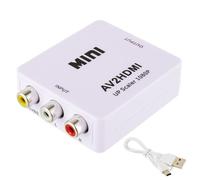 EPLZON Convertitore RCA a HDMI, Adattatore AV a HDMI, 1080P Mini Composite CVBS Convertitore Audio Video Supporta PAL/NTSC con USB Cavo per PC/WII/N64/TV/PS3/lettore DVD(Bianco)