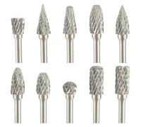 EPLZON doppio taglio Carburo Rotante Burr Set adatto per Dremel 1/8 "Shank Per Metallo Legno Pietra Plastica Carving Taglio Pulizia Grinding Incisione (Confezione da 10 pezzi)