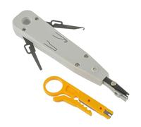 EPLZON LSA Strumento Punch Down Attrezzo Pinza Crimpatrice di Impatto con Mini Spellafili, per Prese di Rete, Attrezzo Inseritore, Pinza Crimpatrice di Impatto, Fissaggio Alimentazione Rete(Grigio)