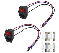 EPLZON Modulo di Ingresso Spina Stampante 3D interruttore di alimentazione arcade 10A 250V con 5A 10A Fusibile 18 AWG Cavo di Prolunga 3 Pin IEC320 C14 Interruttore di Alimentazione Maschio(2pcs)