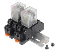 EPLZON Relè elettromagnetico AC 12V HH52P JQX-13FL 62PL bobina 8 pin 10A DPDT indicatore LED con presa terminale plug-in e guida in alluminio scanalato DIN