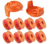 EPLZON Tagliabordi Bobine, Ø1.65mm e 3.0m Lunghezza Filo Tagliabordi Bobine Decespugliatore Compatibile con Worx WA0010 Bobina di Ricambio(8 Bobine Tagliaerb 2 Copertura Bobina)