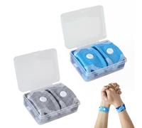 EPMOCN Braccialetti Antinausea 2 Pezzi per Mal di Mare e Mal d'Auto, Bracciale Antinausea Naturale per Adulti e Bambini con Pressione P6, Grigio e Celeste Camouflage, Include Scatola in Plastica