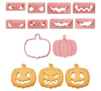 EPMOCN Formine per Biscotti Halloween Set da 10 Pezzi, Stampi Biscotti con 8 Occhi e 8 Bocche per Creare Espressioni Buffe, Tagliabiscotti Creativi per Dolci, Decorazioni e Pasticceria Fai-da-Te