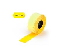 epo52 - 6 rotoli da 9000 etichette autoadesive con adesivo ad alta tenuta, 26 x 12 mm, singola riga, colore giallo fluorescente