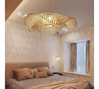 Epoca Ciondolo Luci Lampada A Sospensione Stile Retrò Bambù Rattan Intrecciato Appeso Pendenti Sala Vivente Lampada Decorazione Della Stanza Lampada Regolabile E27 Personalità Bambù Lampadario,100cm