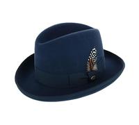 Epoch Hats Company Cappello da padrino Homburg in feltro di lana da uomo con piuma, Marina Militare, M