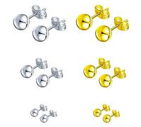 Epoch World 6 Paia Orecchini in Argento Sterling 925 Donna Orecchini Argento Oro Uomo Piccoli Sfera Ipoallergenici per Donna Uomo Ragazze