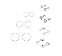 Epoch World 7 Paia Orecchini In Argento Sterling 925 Orecchini Cerchio da Donna Piccoli Orecchini A Cerchio Set Orecchini Argento Per Donna Uomo Ragazza