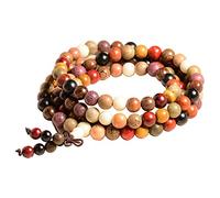 Epoch World 8MM Gioielli Braccialetto Perle di Legno Bracciale Rosario tibetano buddista elastico Collana bracciali 108 Perline Bracciale uomo donna