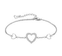 Epoch World Bracciale Argento Sterling 925 Bracciale Cuore Braccialetto in Argento Braccialetto Argento Bracciali Donna Regolabile 17+4cm per Donna Ragazze