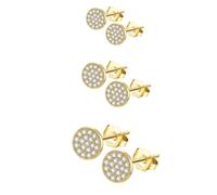 Epoch World Orecchini a Perno in Argento Sterling 925 con Zirconia Cubica da Donna Gioielli 3 Paia Orecchini Oro Uomo Rotondo Piccoli Orecchino in Oro Zirconia Brillanti per Donna 4mm 5mm 6mm