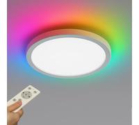 Epochglo Plafoniera RGB, lampada da soffitto LED dimmerabile con telecomando, pannello LED piatto 24 W, 2400 lm, temperatura colore 3000 K-6000 K, 30 cm, rotondo, bianco, per camera da letto