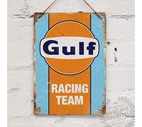 EpochSign Gulf Racing Replica Vintage Retro Garage Shed Car Targa in Metallo di Latta 20,3 x 30,5 cm