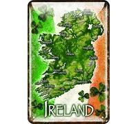 EpochSign Targa in Metallo con Cartello in Metallo, con Mappa dell'Irlanda in Rilievo, 20,3 x 30,5 cm