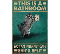 EpochSign Targa in metallo con scritta in lingua inglese "This Is A Bathroom Not An Internet Cafe Shit Split", divertente regalo Pgqo, stile vintage, 20,3 x 30,5 cm