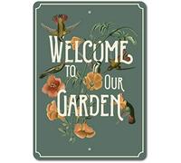 EpochSign - Targa in Metallo con Scritta Welcome to Our Garden [Lingua Inglese]