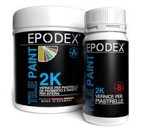 EPODEX 2K Vernice per piastrelle, vernice epossidica per bagno, cucina e altri ambienti, per piastrelle da pavimento e parete - 1,8kg - 7m² per 2 mani - Cappuccino - Pastel