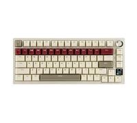EPOMAKER Ajazz AK820 PRO Tastiera da gioco Wireless, Glass Screen, Knob, Hot-Swap, 2.4GHz/USB/BT5.0, Gasket Creamy, 75% Tastiera Meccanica per PC/Mac/Ufficio/Giochi (Beige, Dreamy Switch)