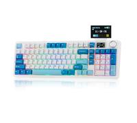 EPOMAKER AULA F99 MAX Tastiera Meccanica Wireless, Smart Screen & Knob, 8000mAh, 2.4GHz/BT, Switch Pre-Lubrificati, Hot-Swappable, Retroilluminazione RGB, Software Persona (Bianco, Switch Reaper)
