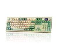 EPOMAKER Aula S102 PRO Tastiera a Membrana Gaming con Schermo e Manopola | Tastiera Silenziosa per PC/Office, BT/2.4G/USB, Retroilluminazione RGB, Struttura in Silicone Morbido (Retrò)